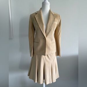 Wendy Harrison Beverly Hills Elegant Tan Blazer and Skirt Set.